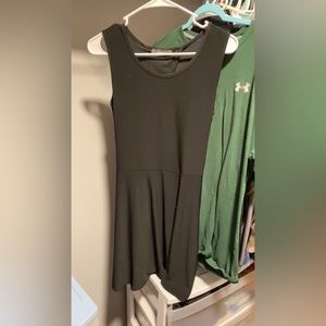 Casual Open Back Black Dress